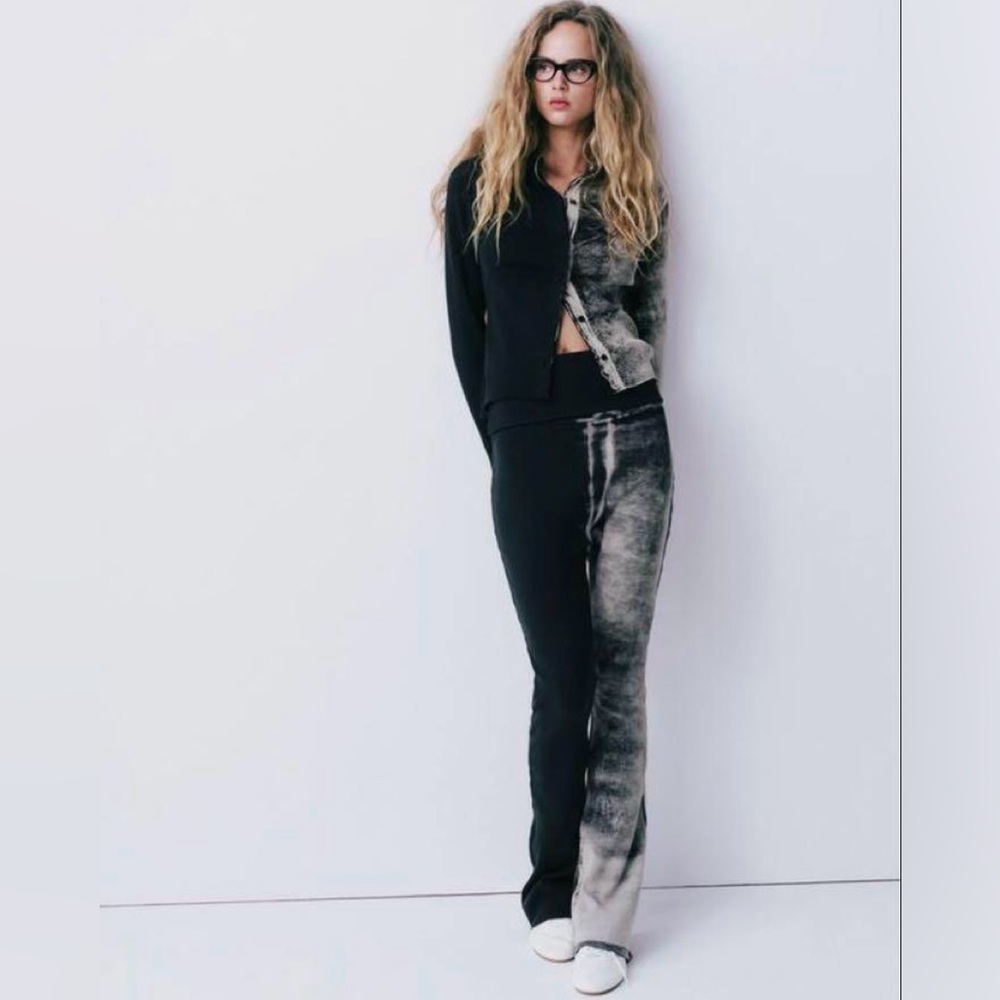 Zara washed effect buttoned top & pants